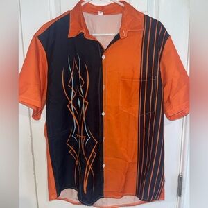 Retro Rockabilly Stylish VonDutch Pinstripe Men's Button Up Shirt NWT